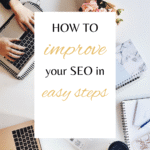 nfographic illustrating how to improve your SEO with tips like keyword research, creating quality content, optimizing for mobile, improving page speed, building backlinks, and performing regular site audits.